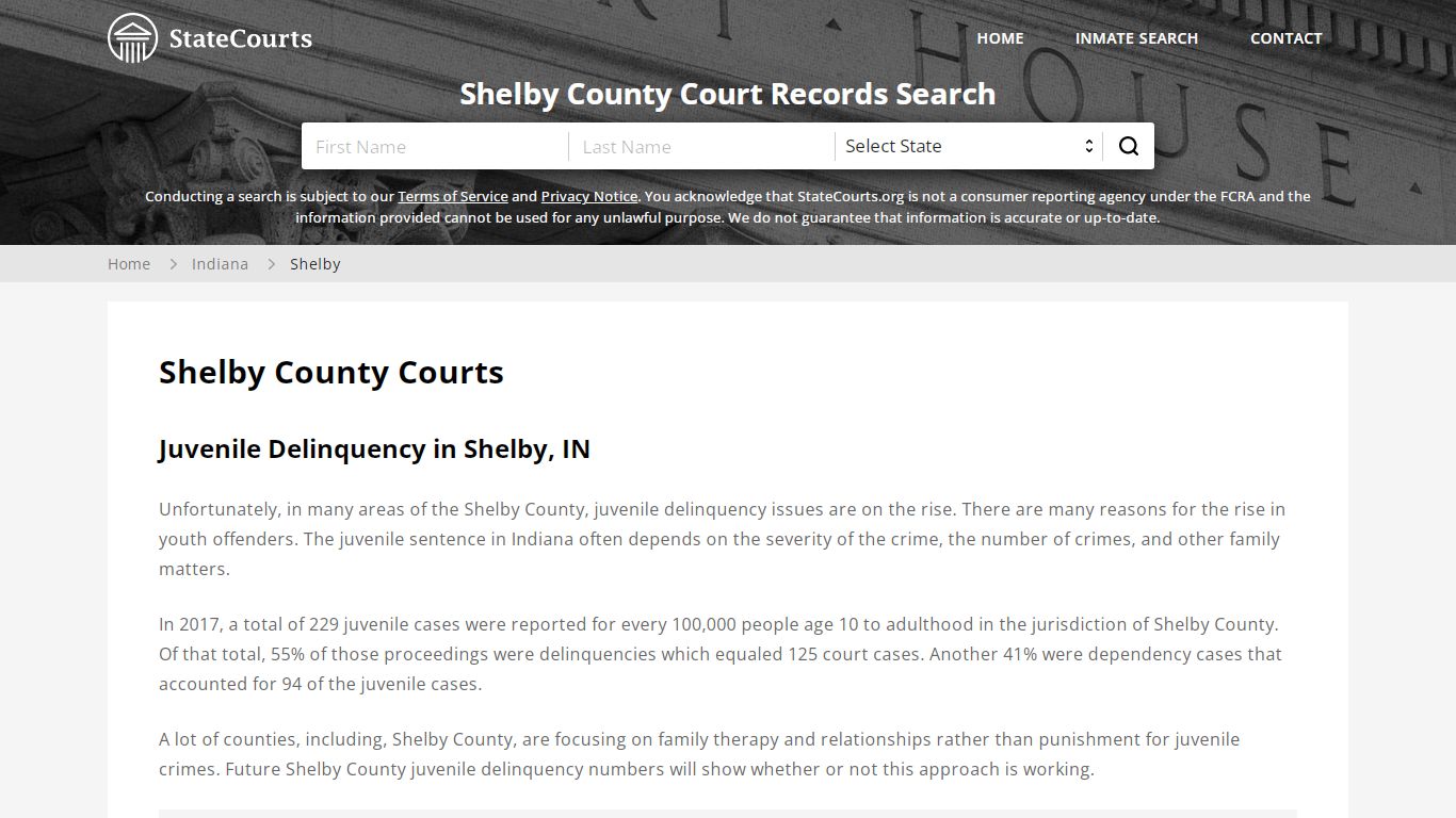 Shelby County, IN Courts - Records & Cases - StateCourts
